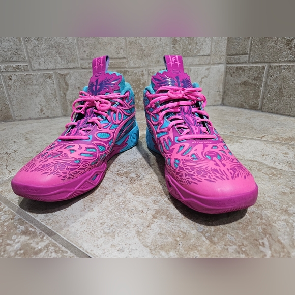 PUMA MB.04 LaMelo Ball Hornets Iridescent Poison Pink Deep Orchid Men’s 9.5 Rare - Picture 5 of 8